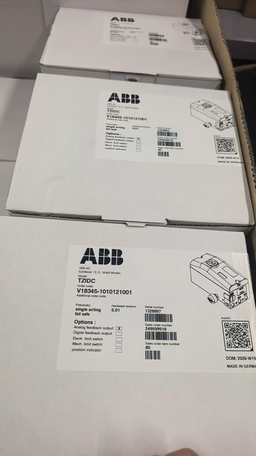 ABB V18345-1010521001 – Bộ định vị van điện khí nén TZIDC